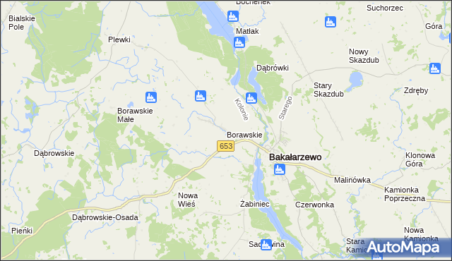 mapa Borawskie gmina Olecko, Borawskie gmina Olecko na mapie Targeo