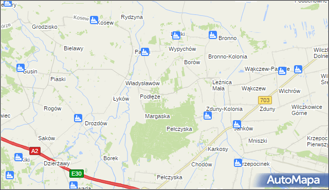 mapa Borek gmina Łęczyca, Borek gmina Łęczyca na mapie Targeo