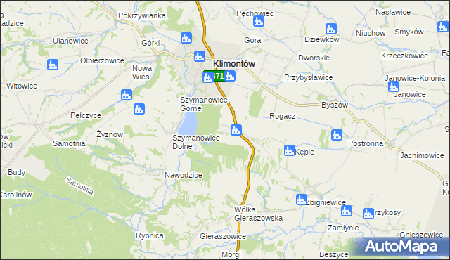 mapa Borek Klimontowski, Borek Klimontowski na mapie Targeo