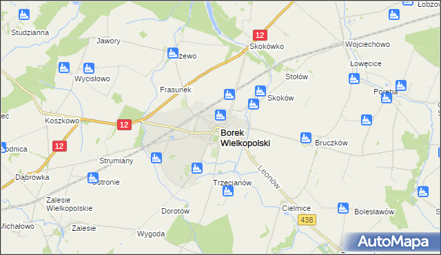 mapa Borek Wielkopolski, Borek Wielkopolski na mapie Targeo