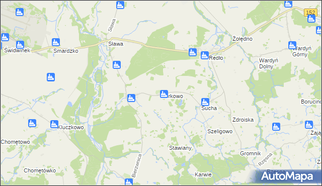 mapa Borkowo gmina Połczyn-Zdrój, Borkowo gmina Połczyn-Zdrój na mapie Targeo