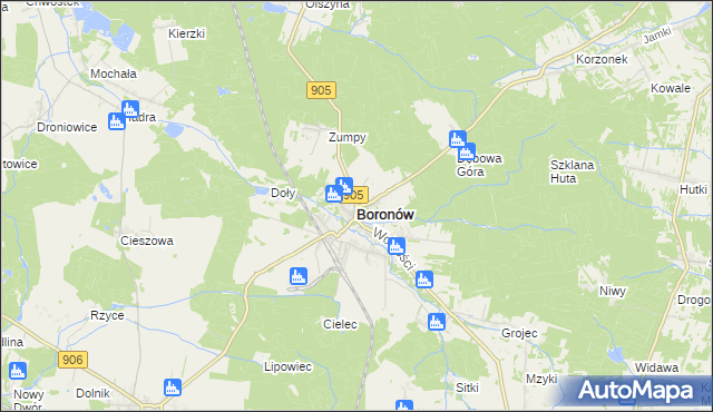 mapa Boronów, Boronów na mapie Targeo
