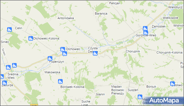 mapa Borów gmina Gorzków, Borów gmina Gorzków na mapie Targeo