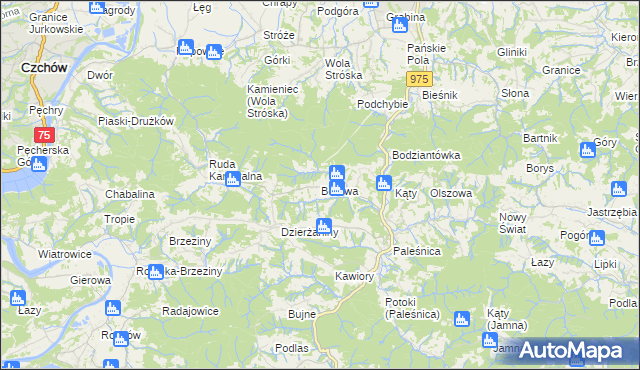 mapa Borowa gmina Zakliczyn, Borowa gmina Zakliczyn na mapie Targeo