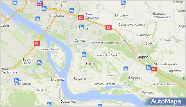 mapa Borowiczki-Pieńki, Borowiczki-Pieńki na mapie Targeo