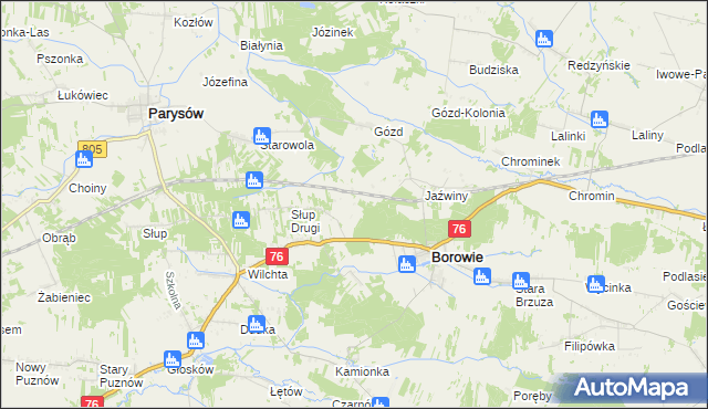 mapa Borowie-Kolonia, Borowie-Kolonia na mapie Targeo