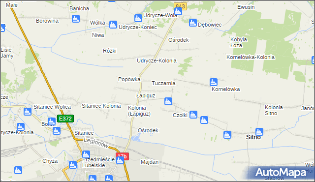 mapa Borowina Sitaniecka, Borowina Sitaniecka na mapie Targeo