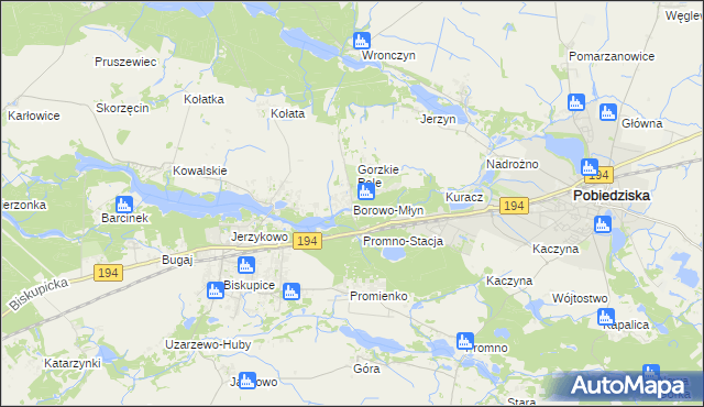 mapa Borowo-Młyn, Borowo-Młyn na mapie Targeo