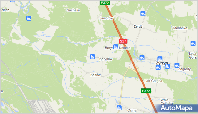 mapa Borysów, Borysów na mapie Targeo