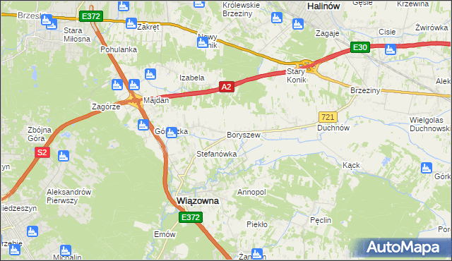 mapa Boryszew, Boryszew na mapie Targeo