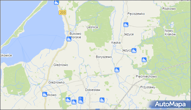 mapa Boryszewo, Boryszewo na mapie Targeo