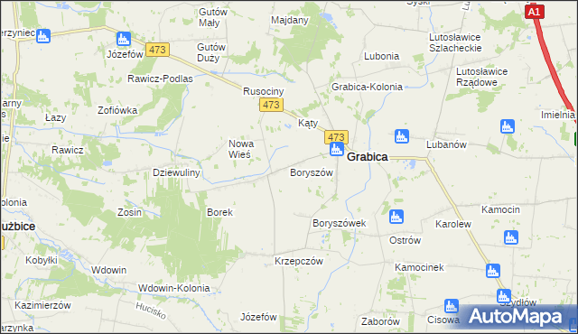 mapa Boryszów, Boryszów na mapie Targeo