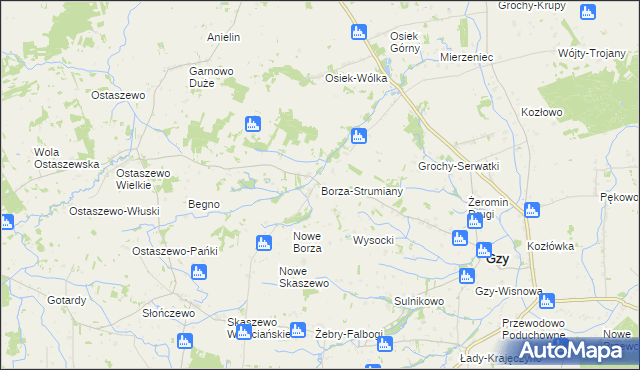 mapa Borza-Strumiany, Borza-Strumiany na mapie Targeo