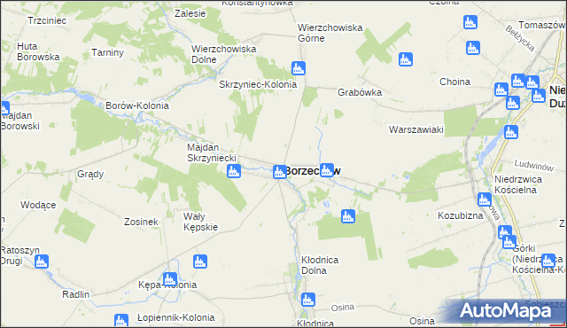 mapa Borzechów, Borzechów na mapie Targeo