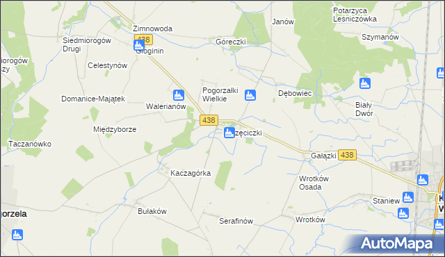 mapa Borzęciczki, Borzęciczki na mapie Targeo