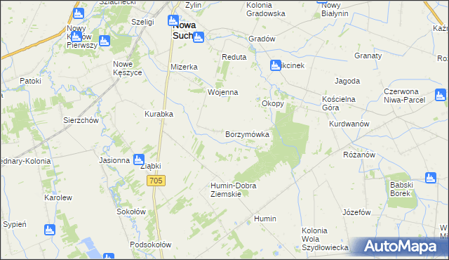 mapa Borzymówka, Borzymówka na mapie Targeo