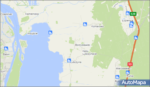 mapa Borzysławiec, Borzysławiec na mapie Targeo