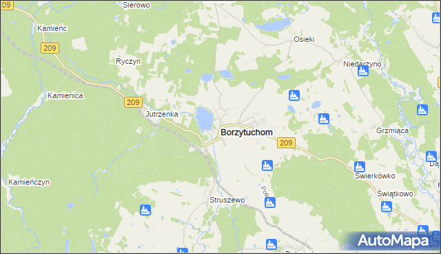 mapa Borzytuchom, Borzytuchom na mapie Targeo