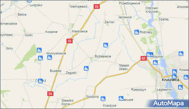 mapa Bożejewice gmina Strzelno, Bożejewice gmina Strzelno na mapie Targeo