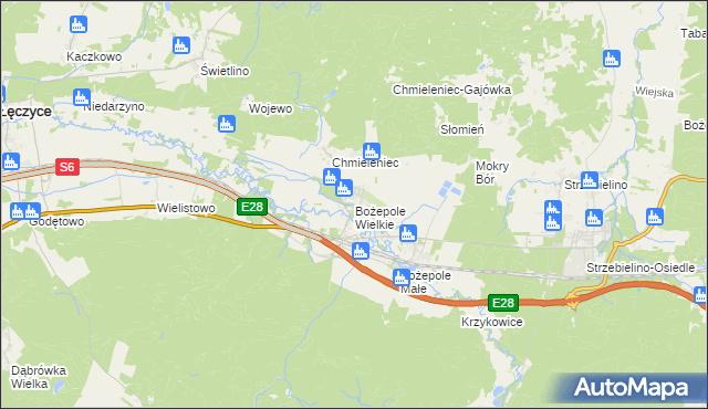 mapa Bożepole Wielkie, Bożepole Wielkie na mapie Targeo