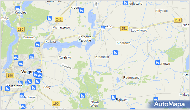 mapa Bracholin, Bracholin na mapie Targeo