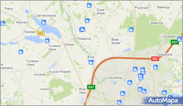 mapa Bród Stary, Bród Stary na mapie Targeo