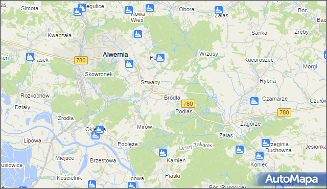 mapa Brodła, Brodła na mapie Targeo