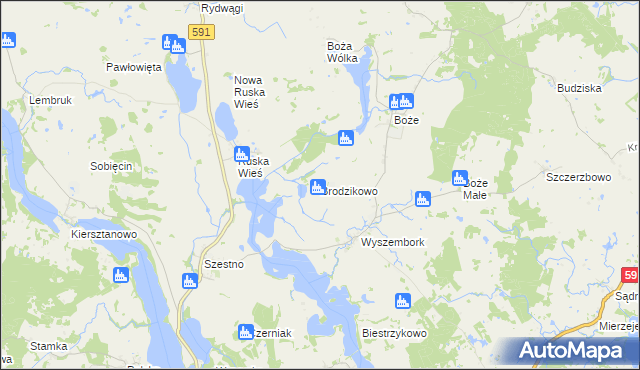 mapa Brodzikowo, Brodzikowo na mapie Targeo