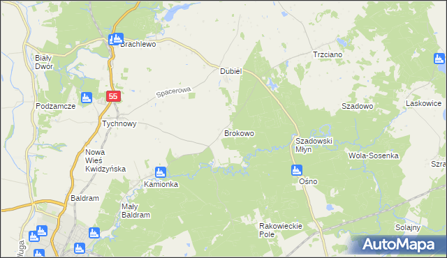 mapa Brokowo, Brokowo na mapie Targeo