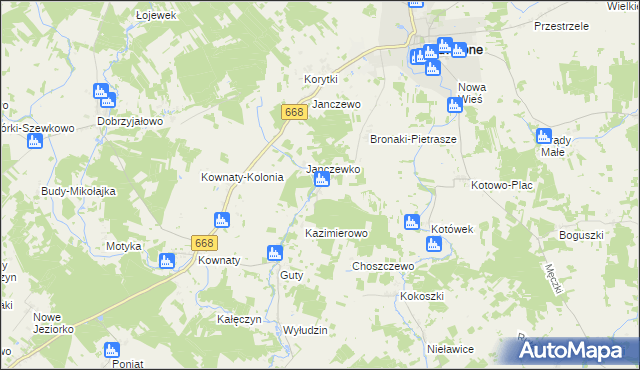 mapa Bronaki-Olki, Bronaki-Olki na mapie Targeo