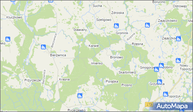 mapa Bronówko, Bronówko na mapie Targeo