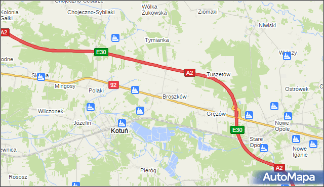 mapa Broszków, Broszków na mapie Targeo