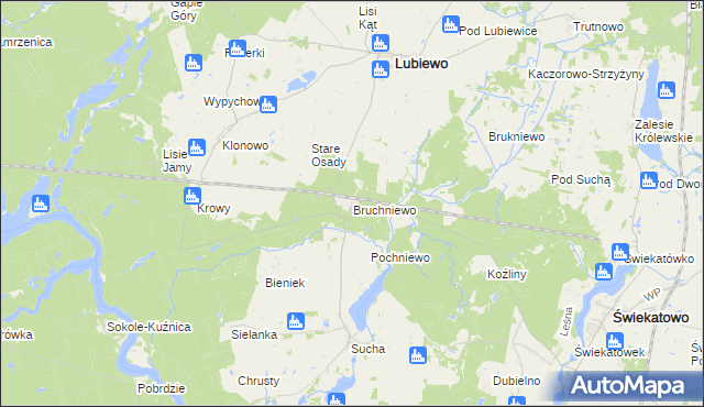 mapa Bruchniewo, Bruchniewo na mapie Targeo