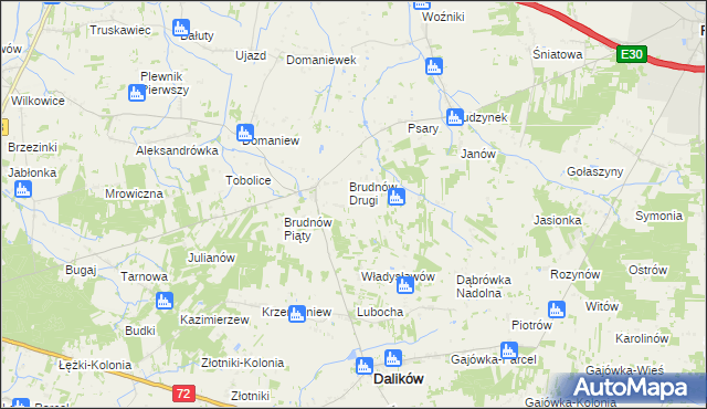 mapa Brudnów Trzeci, Brudnów Trzeci na mapie Targeo