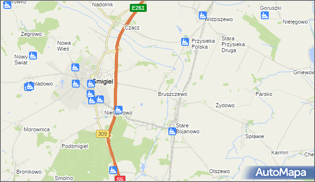 mapa Bruszczewo, Bruszczewo na mapie Targeo