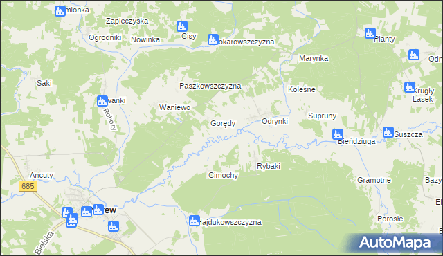 mapa Bruszkowszczyzna, Bruszkowszczyzna na mapie Targeo