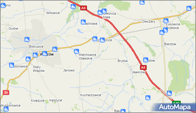 mapa Bryłówek, Bryłówek na mapie Targeo