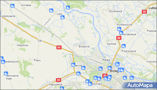 mapa Brzezina gmina Skarbimierz, Brzezina gmina Skarbimierz na mapie Targeo