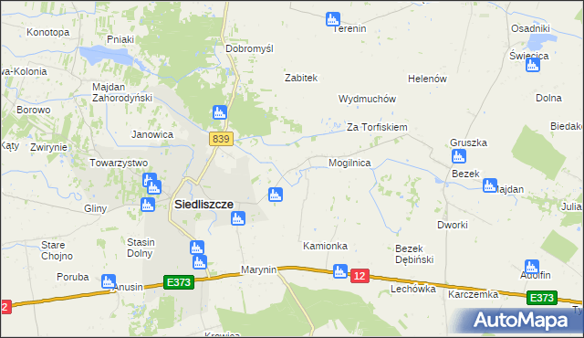 mapa Brzeziny gmina Siedliszcze, Brzeziny gmina Siedliszcze na mapie Targeo