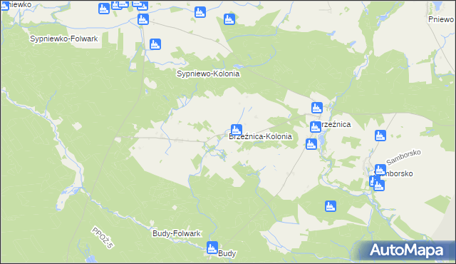 mapa Brzeźnica-Kolonia, Brzeźnica-Kolonia na mapie Targeo