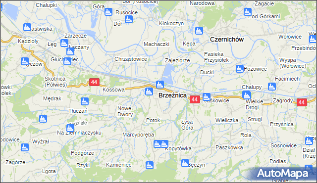 mapa Brzeźnica powiat wadowicki, Brzeźnica powiat wadowicki na mapie Targeo