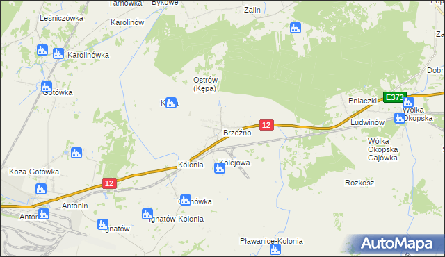 mapa Brzeźno gmina Dorohusk, Brzeźno gmina Dorohusk na mapie Targeo