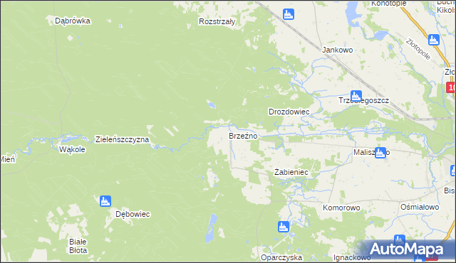 mapa Brzeźno gmina Lipno, Brzeźno gmina Lipno na mapie Targeo