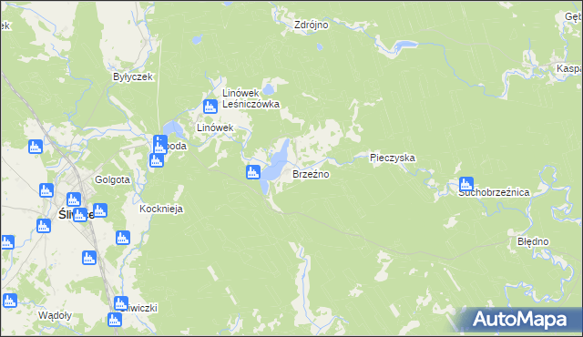 mapa Brzeźno gmina Śliwice, Brzeźno gmina Śliwice na mapie Targeo