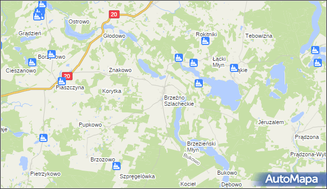 mapa Brzeźno Szlacheckie, Brzeźno Szlacheckie na mapie Targeo