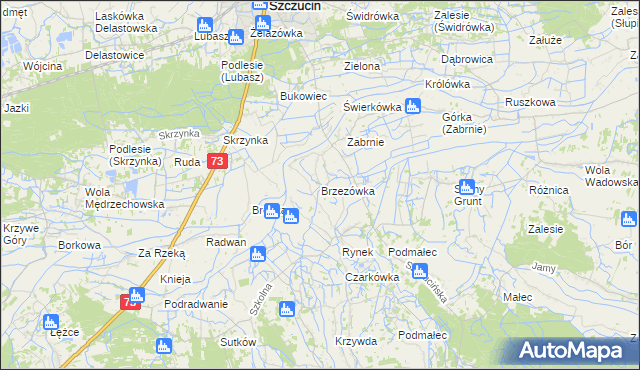 mapa Brzezówka gmina Szczucin, Brzezówka gmina Szczucin na mapie Targeo