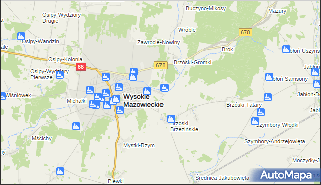 mapa Brzóski-Falki, Brzóski-Falki na mapie Targeo