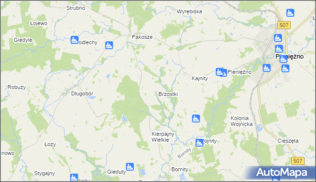 mapa Brzostki, Brzostki na mapie Targeo