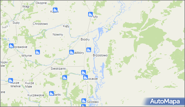 mapa Brzostowo gmina Jedwabne, Brzostowo gmina Jedwabne na mapie Targeo