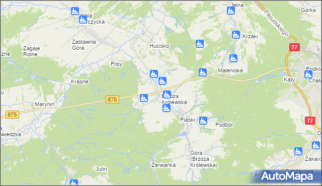 mapa Brzóza Królewska, Brzóza Królewska na mapie Targeo